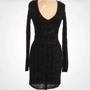 Guess Black Shimmer Long Sleeve Dress